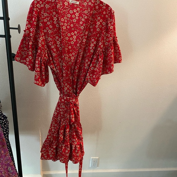 Max Studio Red Wrap Dress - Picture 3 of 4